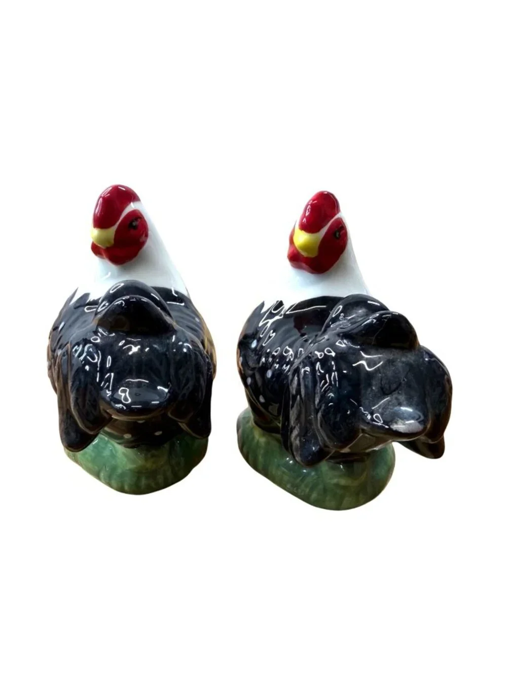 Rooster & Chicken Salt Pepper Shakers American Atelier Farmhouse Country Chic